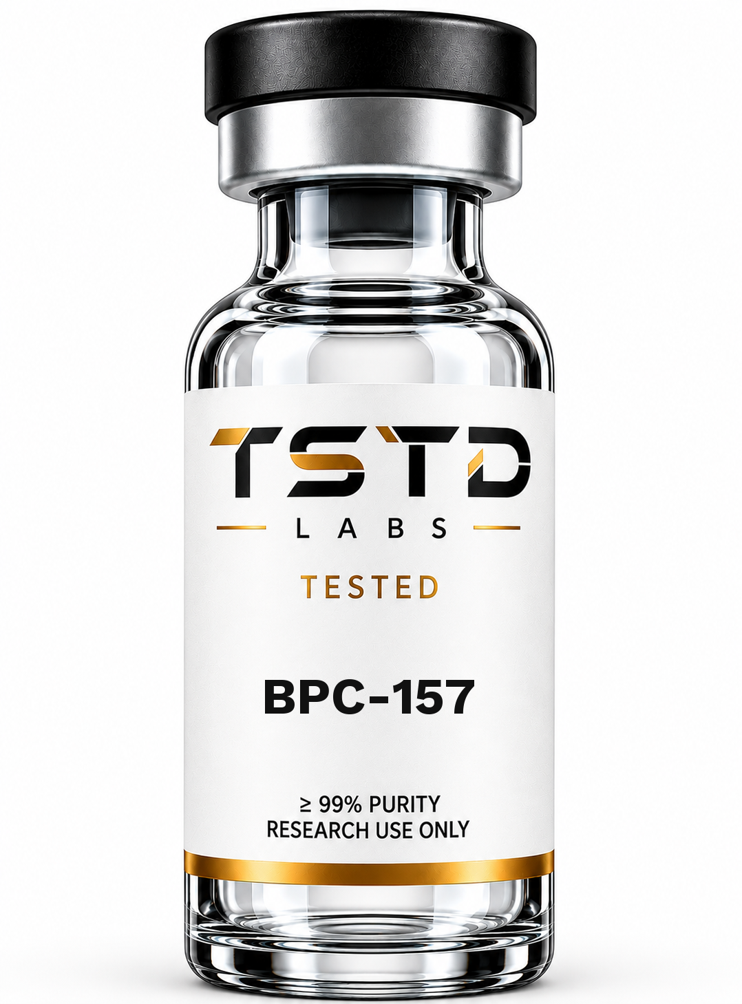 BPC-157 research product artwork, labeled for research use only