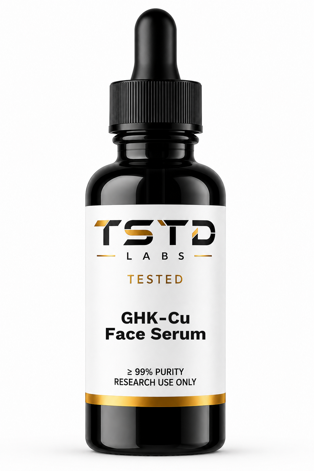 GHK-Cu Face Serum research product artwork, labeled for research use only