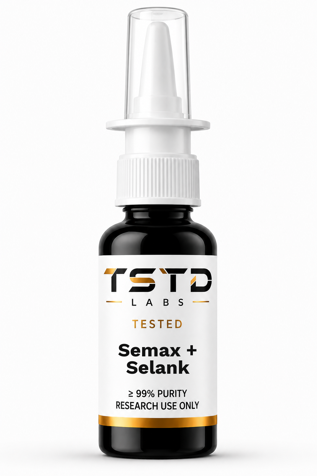 Semax + Selank research product artwork, labeled for research use only